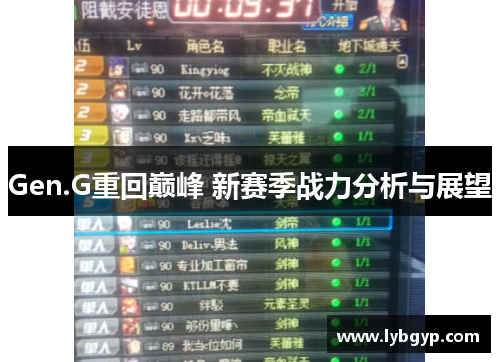 Gen.G重回巅峰 新赛季战力分析与展望